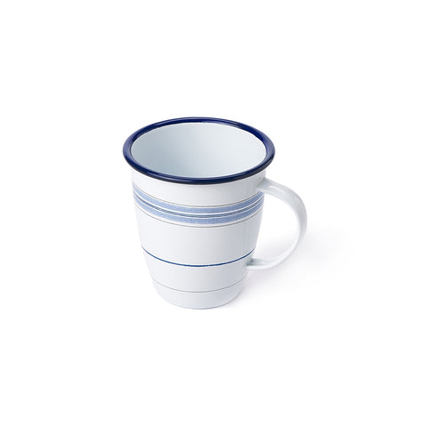 FABRIC CLOUDS Breakfast cup NAUTILUS tin white blue Ø10 H11 cm