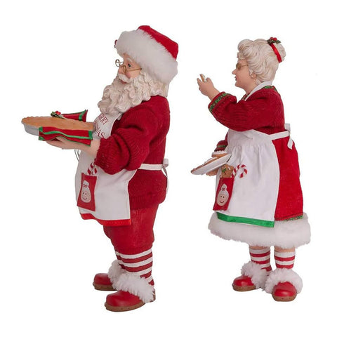 Kurt S. Adler Set of Santa and Mrs. Claus figurines in resin