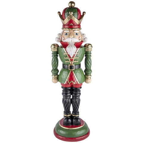 TIMSTOR Casse-Noisette Toy Soldier Décoration de Noël rouge et vert 19x16x56cm