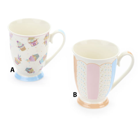 CLOUDS OF FABRIC Pink porcelain CUPCAKE mug breakfast cup 2 variants 280 ml