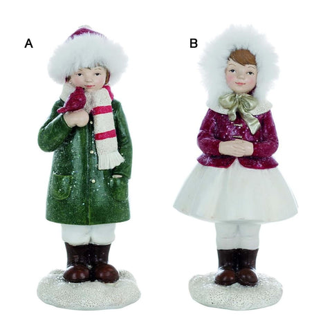 BLANC MARICLO' Decoro natalizio statuine 2 varianti bimbo e bimba 8x9xh19 cm