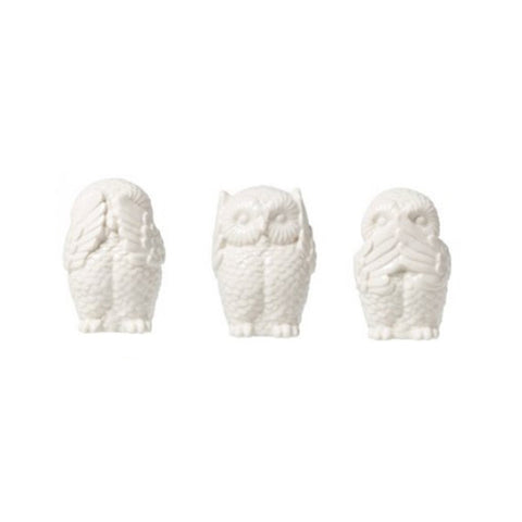 L'arte di Nacchi Set of 3 ceramic lucky owls 8x8x12 cm