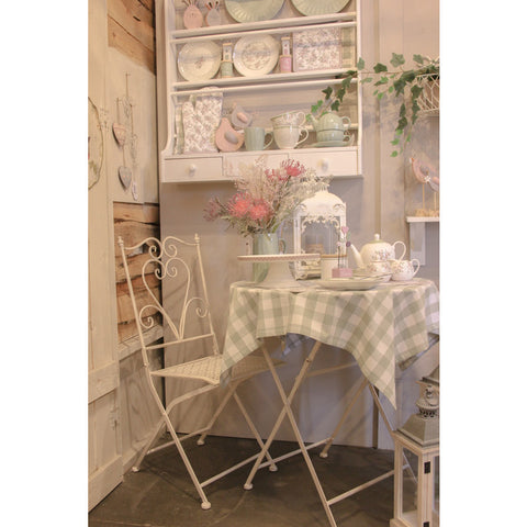 Nuvole di Stoffa Set of table and 2 chairs in Shabby Chic cream metal
