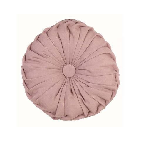 BLANC MARICLO' Coussin rond rose avec bouton central 40x40 cm A3043099RO