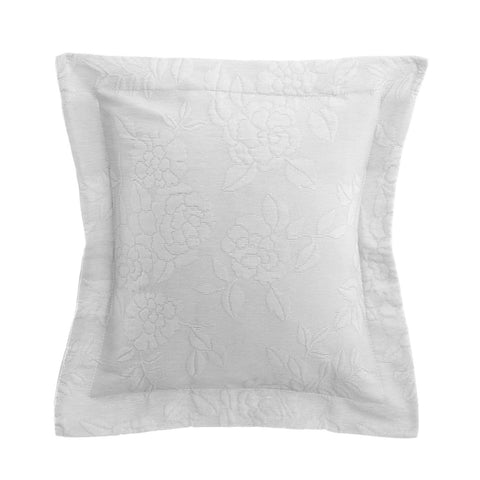 Blanc Mariclò Housse de coussin en coton blanc "Elizabeth" 45x45 cm