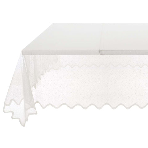 BLANC MARICLO' Nappe dentelle 8 places ATTESA polyester blanc 150x200 cm