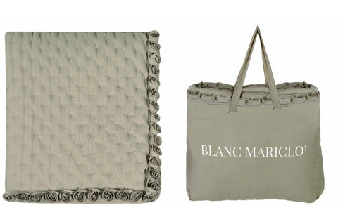 BLANC MARICLO Copriletto beige singolo con rose 180x260 cm A2955999BG