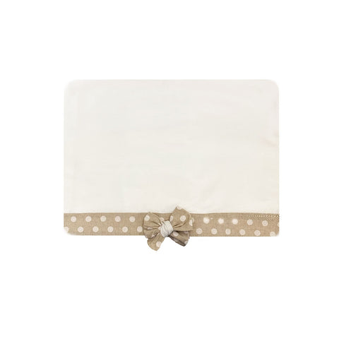 SAMATEX White double sheet set with bows and beige polka dots 250x290cm