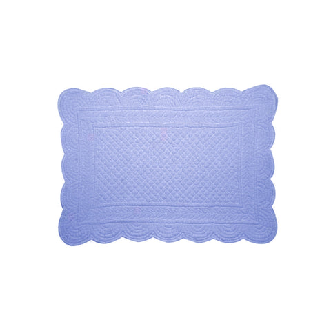 BLANC MARICLO' Set de 2 sets de table rectangulaires en coton bleu clair 35x50 cm
