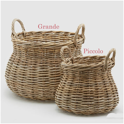 Edg - Enzo De Gasperi Round convex rattan basket 2 variants (1pc)