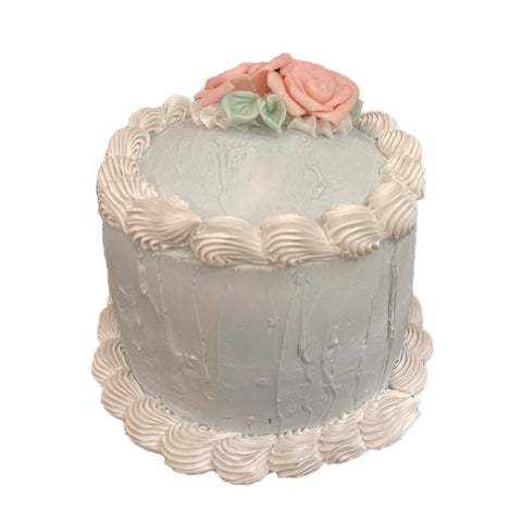 I DOLCI DI NAMI Cake with light blue and pink cream handmade decoration Ø21 H16 cm