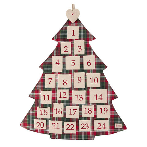 Calendrier de l'Avent Arbre Nuages ​​en Tissu Queen Mary Tartan