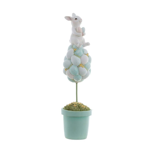 Blanc Mariclò Resin Easter rabbit with eggs "Nemorino" 3 variants (1pc)