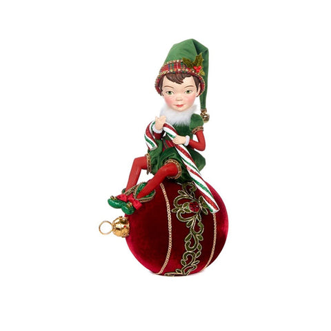 GOODWILL Elf on ball Christmas decoration resin and fabric 2 variants H31,5 cm