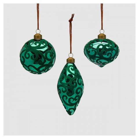 Enzo De Gasperi Sphere green glass ball to hang 3 variants