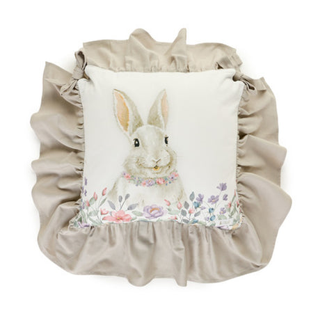Nuvole di Stoffa Lot de 2 coussins de chaise en coton Shabby "Bunny" 40x40+15 cm