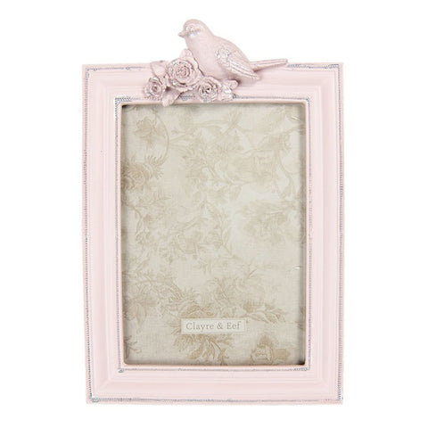 CLAYRE E EEF Photo frame with pastel pink bird 13x18 cm