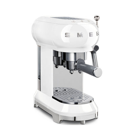 SMEG Coffee machine glossy white stainless steel 50's Style HxWxD 330x149x329 mm