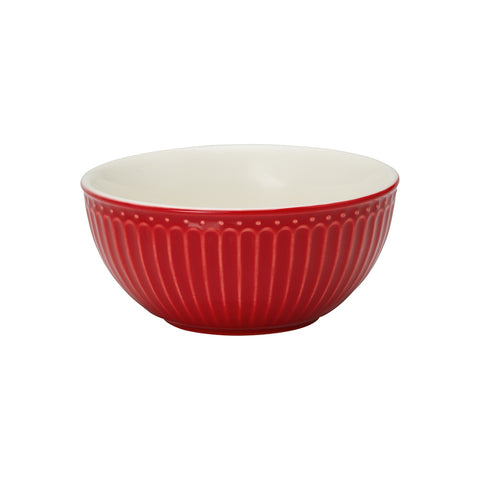 GREENGATE Breakfast bowl porcelain container red Ø14,6 H7,4 cm