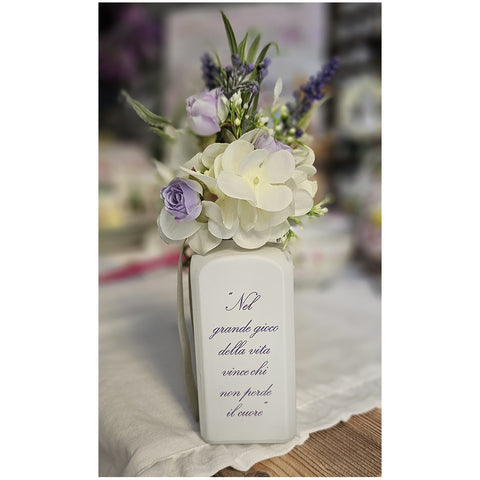 Fiori di Lena Flacon en verre avec fleurs, dédicace et parfum vanille 50 ml