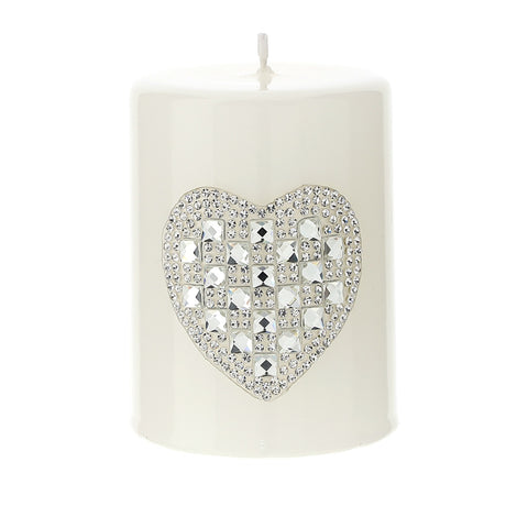 HERVIT Snot candle with white lacquered paraffin crystal star 6x8 cm