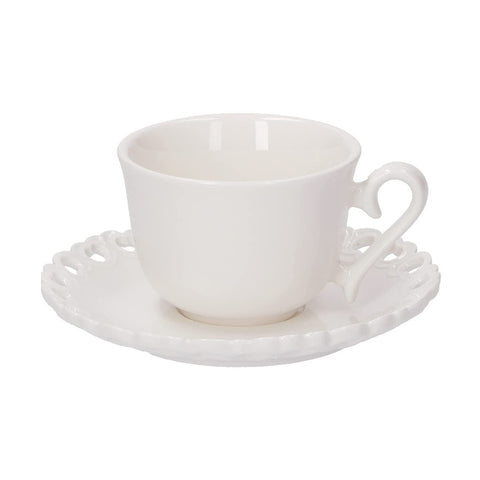 WHITE PORCELAIN Set 2 VALENTINO coffee cup with saucer 80ml