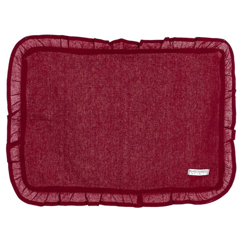 Blanc Mariclò Set of two rectangular placemats with burgundy galetta Shabby Chic Infinity 100% cotton 35x48 cm