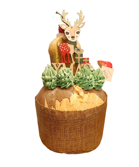 I DOLCI DI NAMI Artificial Panettone with reindeer 16xh30 cm