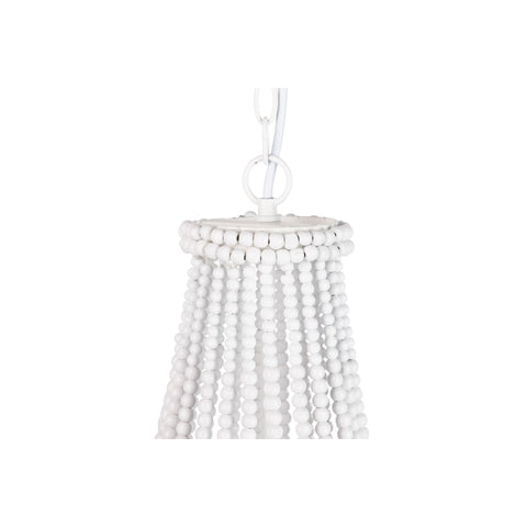 Garpe Interiores Lustre en métal blanc avec perles