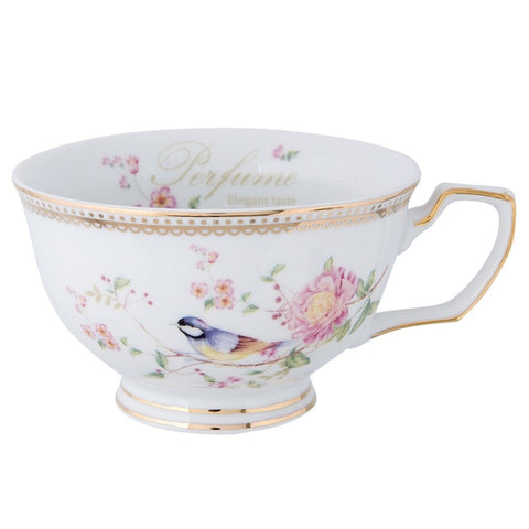 CLAYRE &amp; EEF Set 2 tasse à thé avec soucoupe en porcelaine fleurs roses 12x10x6cm