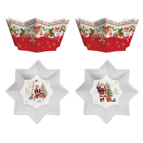 EASY LIFE Set 2 porcelain bowls "CHRISTMAS MEMORIES" with Christmas characters Ø14 cm