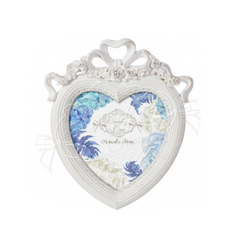 CUDDLES AT HOME Heart photo frame with white bow 15x15 cm