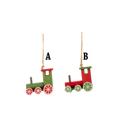 FABRIC CLOUDS Decorative hanging train 2 variants red 8,5x6,5x4,3 cm