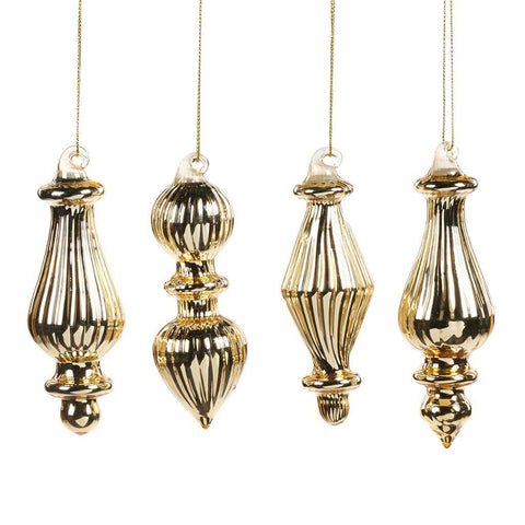 GOODWILL Christmas decoration for tree with golden pendants in glass 4 variants (1pc)