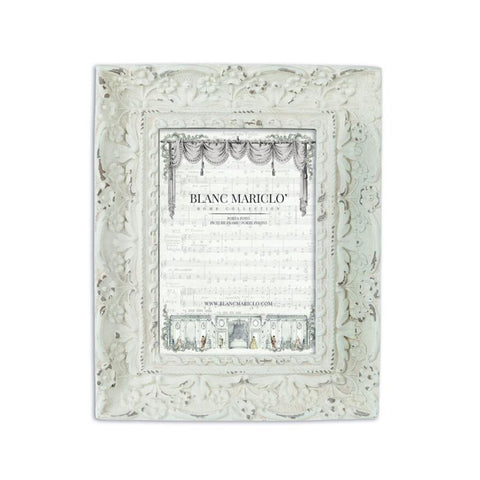 BLANC MARICLO' Cadre photo avec traitement en résine blanche 18,5x3,5x23,5 cm