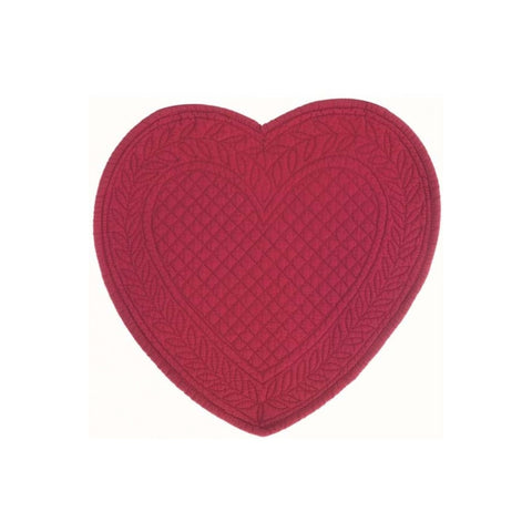 BLANC MARICLO' Set 2 tovagliette americane a cuore CARMEN cotone rosso 40x42 cm