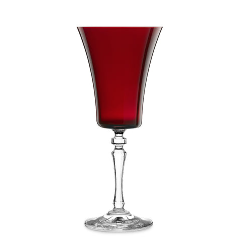 Fade Set of 6 modern "Alex" red glass wine glasses 310 ml