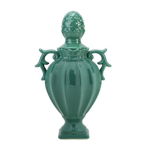 Fade Amphoradecorative in green glossy ceramic 2 variants (1pc)