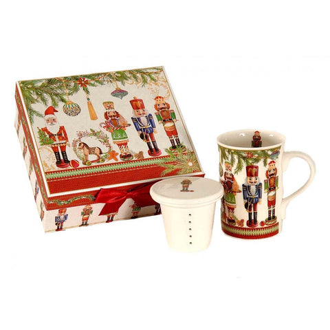 VETUR Christmas infusion cup with filter nutcracker red gift box 10 cm