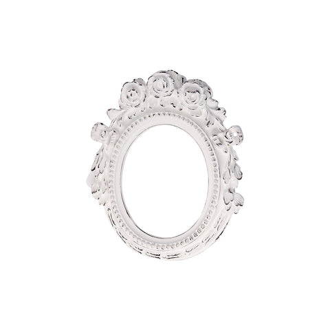VIRGINIA CASA Small oval wall frame with antiqued white roses 21x25 cm