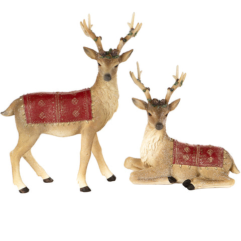 GOODWILL Christmas decoration Glittered reindeer in resin 2 variants (1pc)