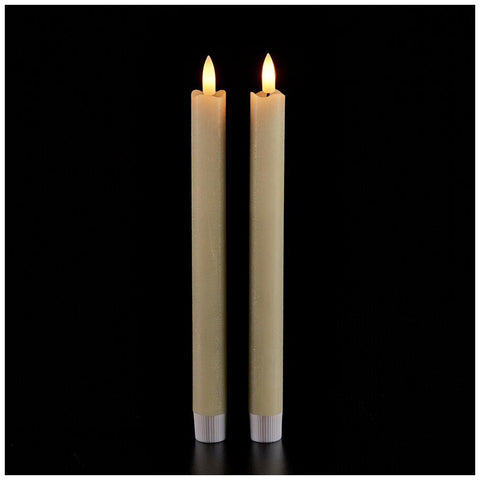 EDG Set of two LED Christmas candles in wax D2.2xH25 cm