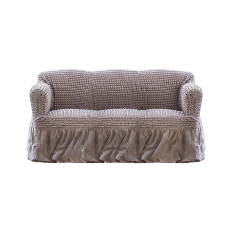 BLANC MARICLO' Housse de canapé stretch 3 places taupe A2764399TO