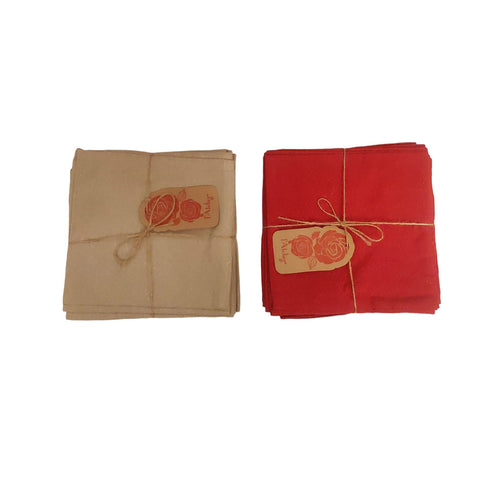 L'ATELIER 17 Set of 6 Christmas napkins in glittery lurex cotton in 3 colours