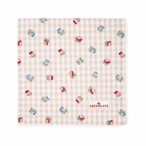 GREENGATE Purple cotton tablecloth with small flowers 100x100 cm COTTAB100VCH1902