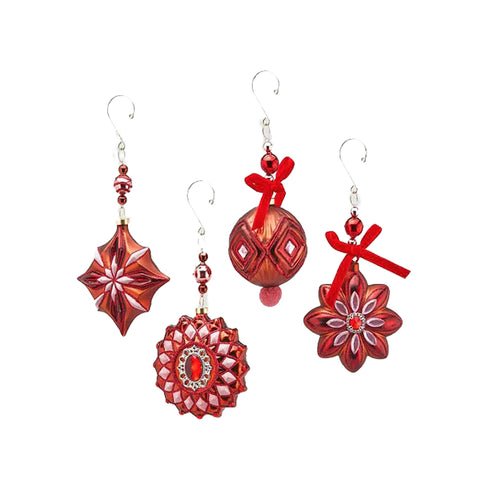 EDG Christmas tree decoration 4 variants in red glass H 21 cm