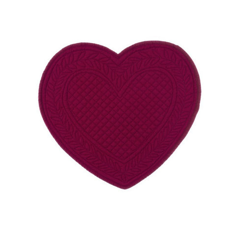 BLANC MARICLO' Set 2 bordeaux heart-shaped American placemats 30x32 cm