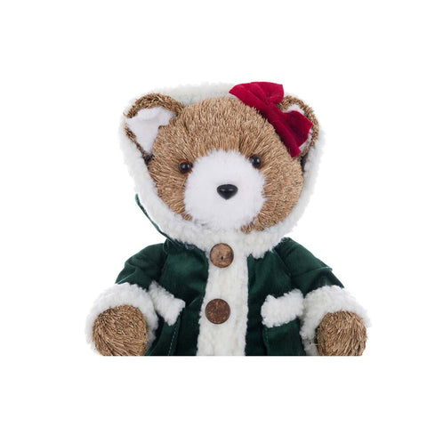 Blanc Mariclò Figurine de Noël Ours au manteau vert 2 variantes (1pc)