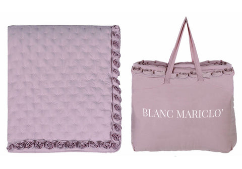BLANC MARICLO' Pink boutis single bed quilt with bag 180x260 cm A2955999RA