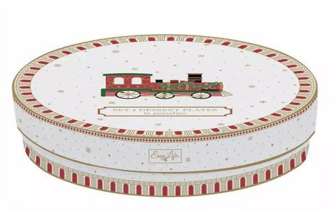 EASY LIFE Set of 4 "POLAR EXPRESS" porcelain Christmas dessert plates Ø19 cm